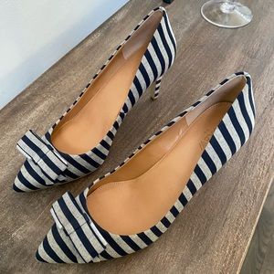 NEW J. Crew Striped Bow Heels Size 11
